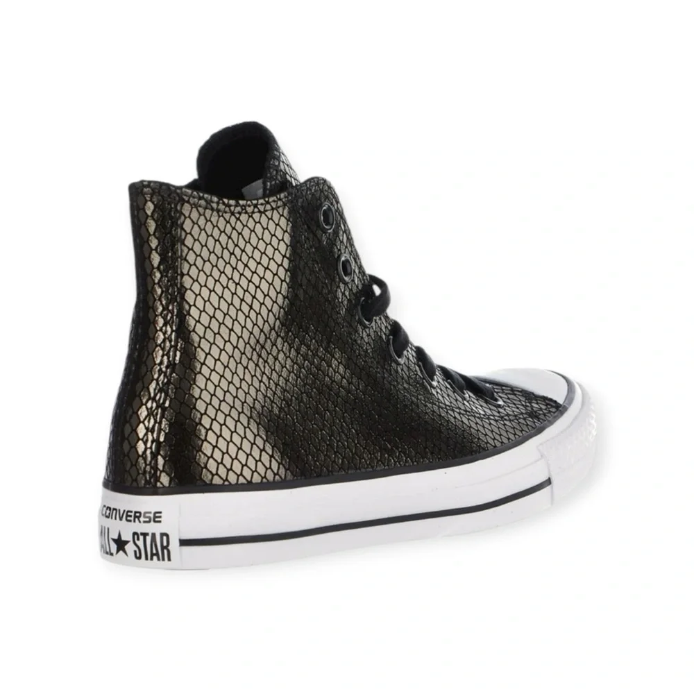 new Converse ✪ CTAS Metallic Snake Hi Top Sneaker ✪ Black Iridescent Sheen ✪ 8M - Picture 14 of 16